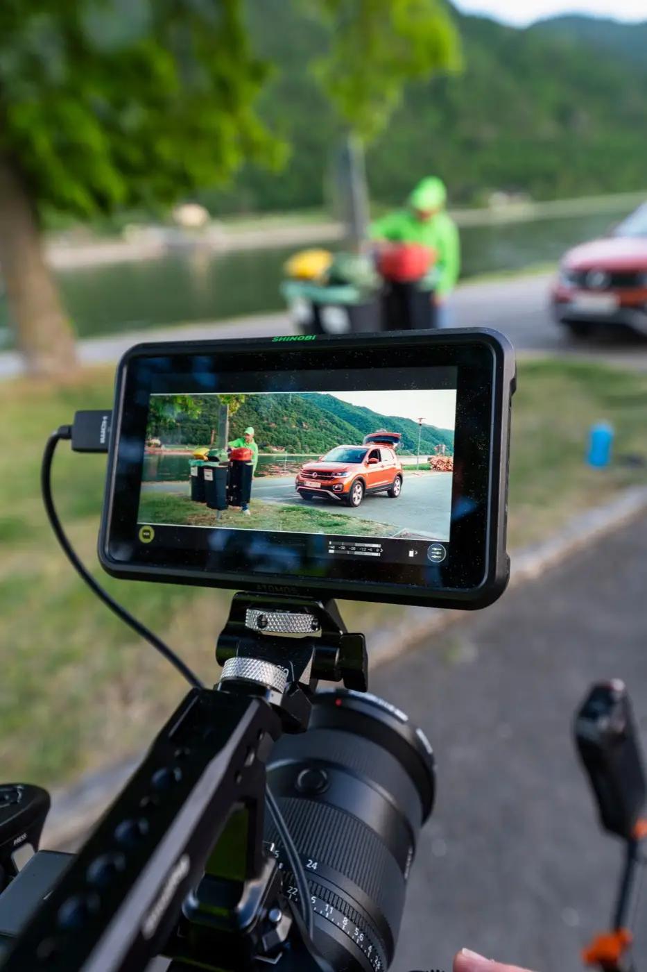 Scene on the camera monitor